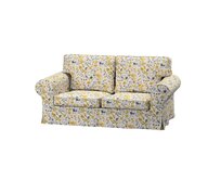 Dekoria Potah na pohovku IKEA  Ektorp 2-místná, rozkládací, STARÝ MODEL, žlutá a modrá, pohovka Ektorp 2-místná rozkládací, Cosy Home, 145-13