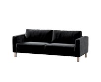 Dekoria Potah na pohovku IKEA Karlstad 3-místná, nerozkládací, krátký, černá, pohovka Karlstad 3-místná, Velvet, 704-17