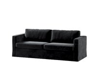 Dekoria Potah na pohovku IKEA Karlstad 3-místná, nerozkládací, dlouhý, černá, pohovka Karlstad 3-místná, Velvet, 704-17