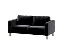 Dekoria Potah na pohovku IKEA Karlstad 2-místná, nerozkládací, krátký, černá, pohovka Karlstad 2-místná, Velvet, 704-17