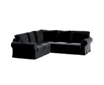 Dekoria Potah na pohovku IKEA Ektorp rohová, černá, pohovka Ektorp rohová, Velvet, 704-17
