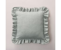 Dekoria Potah na polštář Paula s volánem, světle šedá , 45 x 45 cm, Linen, 159-10