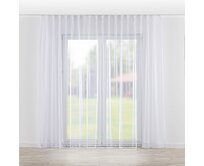 Dekoria Záclona na dvojitých hačcích flex, bílá se vzorem, Voile - Voál, 186-50
