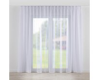 Dekoria Záclona na dvojitých hačcích flex, bílá se vzorem, Voile - Voál, 186-74