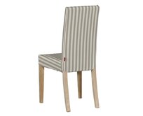 Dekoria Potah na židli IKEA Harry, krátký, béžová - bílá pruhy, židle Harry, Quadro, 136-07
