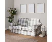 Dekoria Potah na pohovku IKEA Ektorp 2-místná rozkládací NOVÝ MODEL 2012, šedo - bílá kostka , Ektorp 2-m rozkl. od 2012, Edinburgh, 115-79