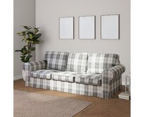 Dekoria Potah na pohovku IKEA Ektorp 3-místná, nerozkládací, šedo - bílá kostka , pohovka Ektorp 3-místná, nerozkládací, Edinburgh, 115-79