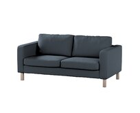 Dekoria Potah na pohovku IKEA Karlstad 2-místná, nerozkládací, krátký, šedo-modrá, pohovka Karlstad 2-místná, Etna, 705-30