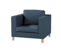 Dekoria Potah na křesko IKEA Karlanda, krátký, šedo-modrá, Potah na křeslo Karlanda, Etna, 705-30