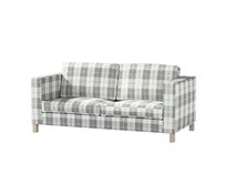 Dekoria Potah na pohovku IKEA Karlanda rozkládací, krátký, šedo - bílá kostka , pohovka Karlanda rozkládací, Edinburgh, 115-79
