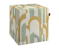Dekoria Sedák Cube - kostka pevná 40x40x40, mátově žlutá, 40 x 40 x 40 cm, Cosy Home, 144-91