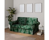 Dekoria Potah na pohovku IKEA Ektorp 2-místná, rozkládací, STARÝ MODEL, stylizované palmové listy na zeleném podkladu, pohovka Ektorp 2-místná rozkládací, Velvet, 704-21
