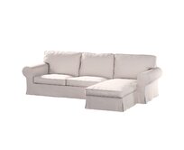 Dekoria Potah na pohovku IKEA Ektorp 2-místná s lenoškou, světle béžová, pohovka 2-míst. + šezlong, Madrid, 162-21