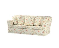 Dekoria Potah na pohovku IKEA Tomelilla rozkládací, na blankytném podkladu červené, žluté a bílo-šedé květy, pohovka Tomelilla rozkládací, Londres, 143-89