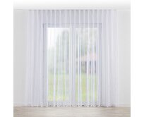Dekoria Záclona na dvojitých hačcích flex, bílá se vzorem, Voile - Voál, 186-54