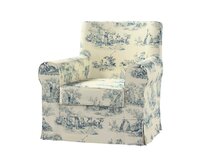 Dekoria Potah na křeslo IKEA Ektorp Jennylund, pozadí režné, světle modré postavy, kØeslo Ektorp Jennylund, Avinon, 132-66