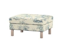 Dekoria Potah na podnožku IKEA Karlstad, pozadí režné, světle modré postavy, potah na podnožku Karlstad, Avinon, 132-66