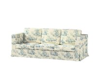 Dekoria Potah na pohovku IKEA Karlanda 3-místná nerozkládací, dlouhý, pozadí režné, světle modré postavy, pohovka Karlanda 3-místná, Avinon, 132-66
