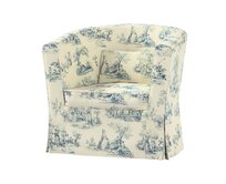 Dekoria Potah na křeslo IKEA Ektorp Tullsta, pozadí režné, světle modré postavy, křeslo Ektorp Tullsta, Avinon, 132-66
