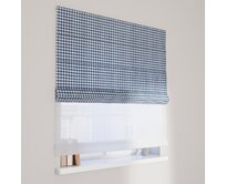 Dekoria Římská roleta Duo, tmavě modrá - bílá střední kostka, Quadro, 136-01