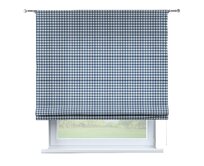 Dekoria Římská roleta Torino, tmavě modrá - bílá střední kostka, Quadro, 136-01