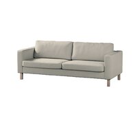 Dekoria Potah na pohovku IKEA Karlstad 3-místná, nerozkládací, krátký, béžová melanž, pohovka Karlstad 3-místná, Amsterdam, 704-54