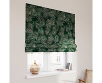 Dekoria Římská roleta Capri, stylizované palmové listy na zeleném podkladu, Velvet, 704-21