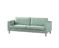 Dekoria Potah na pohovku IKEA Karlstad, 3-místná, rozkládací, máta a ecru, Potah na Karlstad, 3-místná, rozkládací, Cosy Home, 144-81