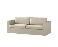Dekoria Potah na pohovku IKEA Karlstad 3-místná, nerozkládací, dlouhý, šedobežová, pohovka Karlstad 3-místná, Amsterdam, 704-52