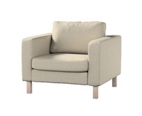 Dekoria Potah na křeslo IKEA Karlstad, krátký, šedobežová, potah na křeslo Karlstad krátký, Amsterdam, 704-52