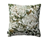 Dekoria Kinga - potah na polštář jednoduchý, zelené listy na bílém podkladu, 50 x 50 cm, Botanic Viscose, 145-20