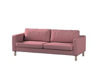 Dekoria Potah na pohovku IKEA Karlstad 3-místná, nerozkládací, krátký, matně růžová, pohovka Karlstad 3-místná, Cotton Panama, 702-43