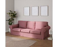 Dekoria Potah na pohovku IKEA Ektorp 3-místná rozkládací, NOVÝ MODEL 2013, matně růžová, Ektorp 3-m rozkládací, od 2013, Cotton Panama, 702-43