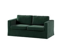 Dekoria Potah na pohovku IKEA Karlstad 2-místná , nerozkládací, dlouhý, tmavá lesní zeleň, pohovka Karlstad 2-místná, Velvet, 704-25