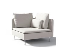 Dekoria Potah na rohový díl Söderhamn, stříbrošedá, rohový díl Söderhamn, Cotton Panama, 702-45
