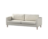 Dekoria Potah na pohovku IKEA  Karlstad 3-místná, nerozkládací, krátký, stříbrošedá, pohovka Karlstad 3-místná, Cotton Panama, 702-45