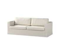 Dekoria Potah na pohovku IKEA  Karlstad 3-místná, nerozkládací, dlouhý, stříbrošedá, pohovka Karlstad 3-místná, Cotton Panama, 702-45