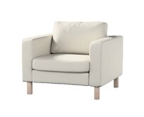 Dekoria Potah na křeslo IKEA Karlstad, krátký, stříbrošedá, potah na křeslo Karlstad krátký, Cotton Panama, 702-45