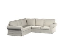Dekoria Potah na pohovku IKEA  Ektorp rohová, stříbrošedá, pohovka Ektorp rohová, Cotton Panama, 702-45