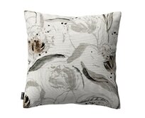 Dekoria Kinga - potah na polštář jednoduchý, květy na světle šedém podkladu, 50 x 50 cm, Botanic Viscose, 145-22