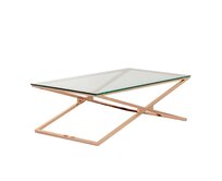 Dekoria Stolek Flavio rose gold 130x70x41cm, 70 x 130 x 41 cm