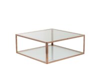 Dekoria Konferenční stolek Qube rose gold 100x100x40cm, 100 x 100 x 40 cm