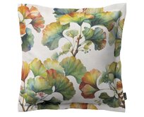 Dekoria Mona - potah na polštář hladký lem po obvodu, vícebarevné květy na bílém podkladu, 45 x 45 cm, Botanic Viscose, 145-18