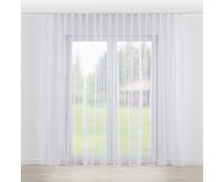 Dekoria Záclona na dvojitých hačcích flex, bílá, Voile - Voál, 179-26