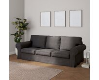 Dekoria Potah na pohovku IKEA  Ektorp 3-místná, nerozkládací, grafitová, pohovka Ektorp 3-místná, nerozkládací, Etna, 705-35
