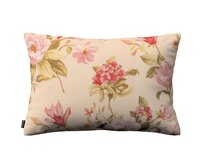 Dekoria Kinga - potah na polštář jednoduchý obdélníkový, na krémovém podkladu velké červené, oranžové a růžové květy, 47 x 28 cm, Londres, 143-87