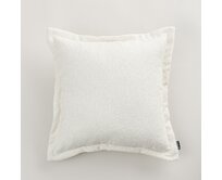 Dekoria Mona - potah na polštář hladký lem po obvodu, bílá, 45 x 45 cm, Boucle Mist, 145-42