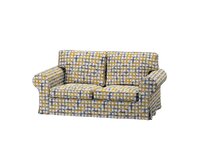 Dekoria Potah na pohovku IKEA  Ektorp 2-místná, nerozkládací, modrožlutá, pohovka Ektorp 2-místná, Cosy Home, 145-16