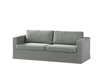 Dekoria Potah na pohovku IKEA  Karlstad 3-místná, nerozkládací, dlouhý, šedá, pohovka Karlstad 3-místná, Living Velvet, 704-58