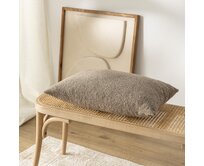 Dekoria Kinga - potah na polštář jednoduchý obdélníkový, tmavě béžová melanž, 60 x 40 cm, Boucle Mist, 145-45